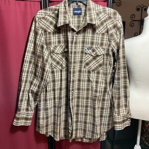 Wrangler denim work shirt plaid size 2X Tall